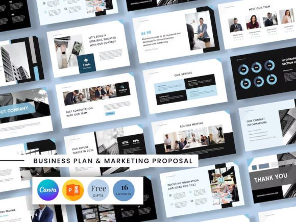 Download Business Plan Template, Canva Template - Business plan template Collection