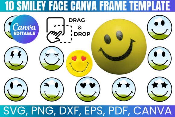 Download 10 Smiley Face Canva Frame Tempplate - Premium Resources