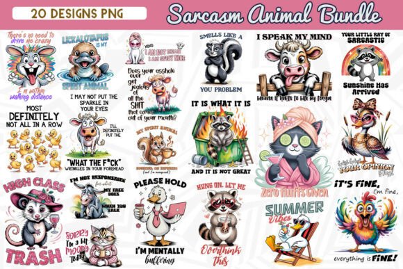 Download Sarcasm Animal Sublimation Bundle - Premium Resources