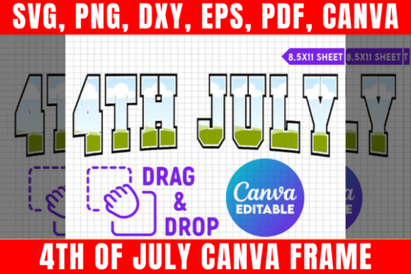 Download 4th of July Canva Frame Template - Premium Bundle