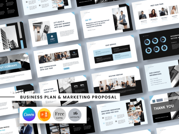 Download Business Plan Template, Canva Template - Business plan template Collection