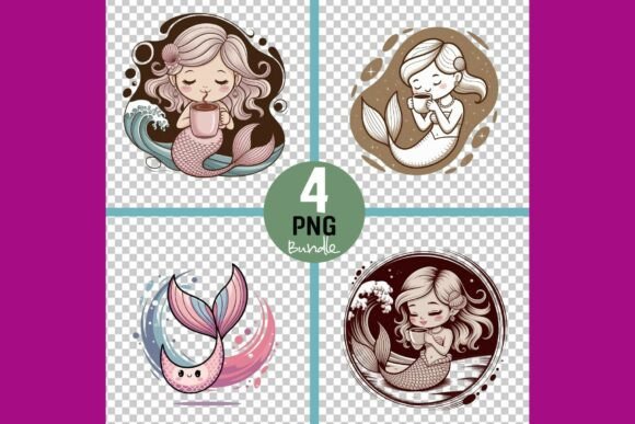 Download Mermaid Graphics Four PNG Bundle - Mermaid graphics Collection