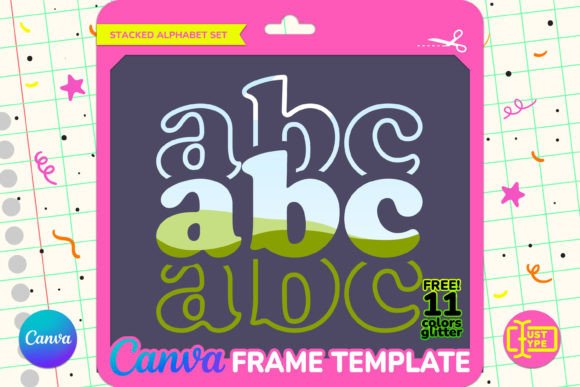 Download Vintage Stacked Alphabet Canva Frame - Premium Resources