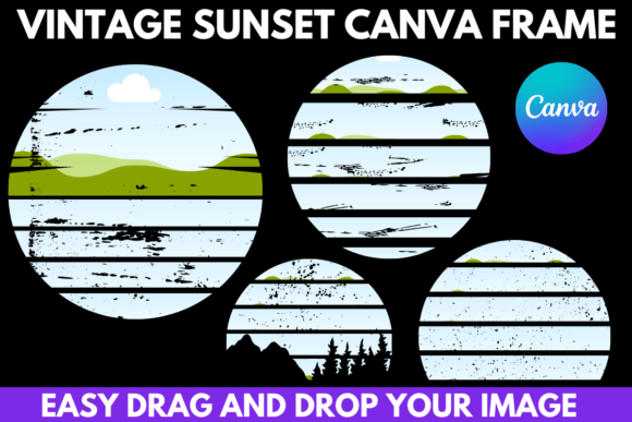 Download Vintage Sunset Distressed Canva Frame - Premium Resources