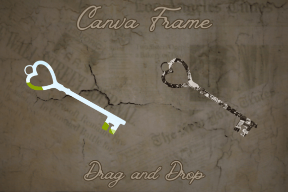 Download Vintage Heart Key Canva Frame - Premium Resources